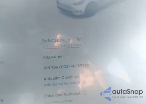 2022 Tesla Model Y Performance Dual Motor All-Wheel Drive из США, поврежденный, VIN 7SAYGDEF4NF558125